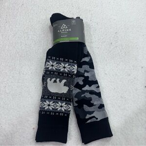 Alpine Design Men's Black and Gray Snowsport Socks